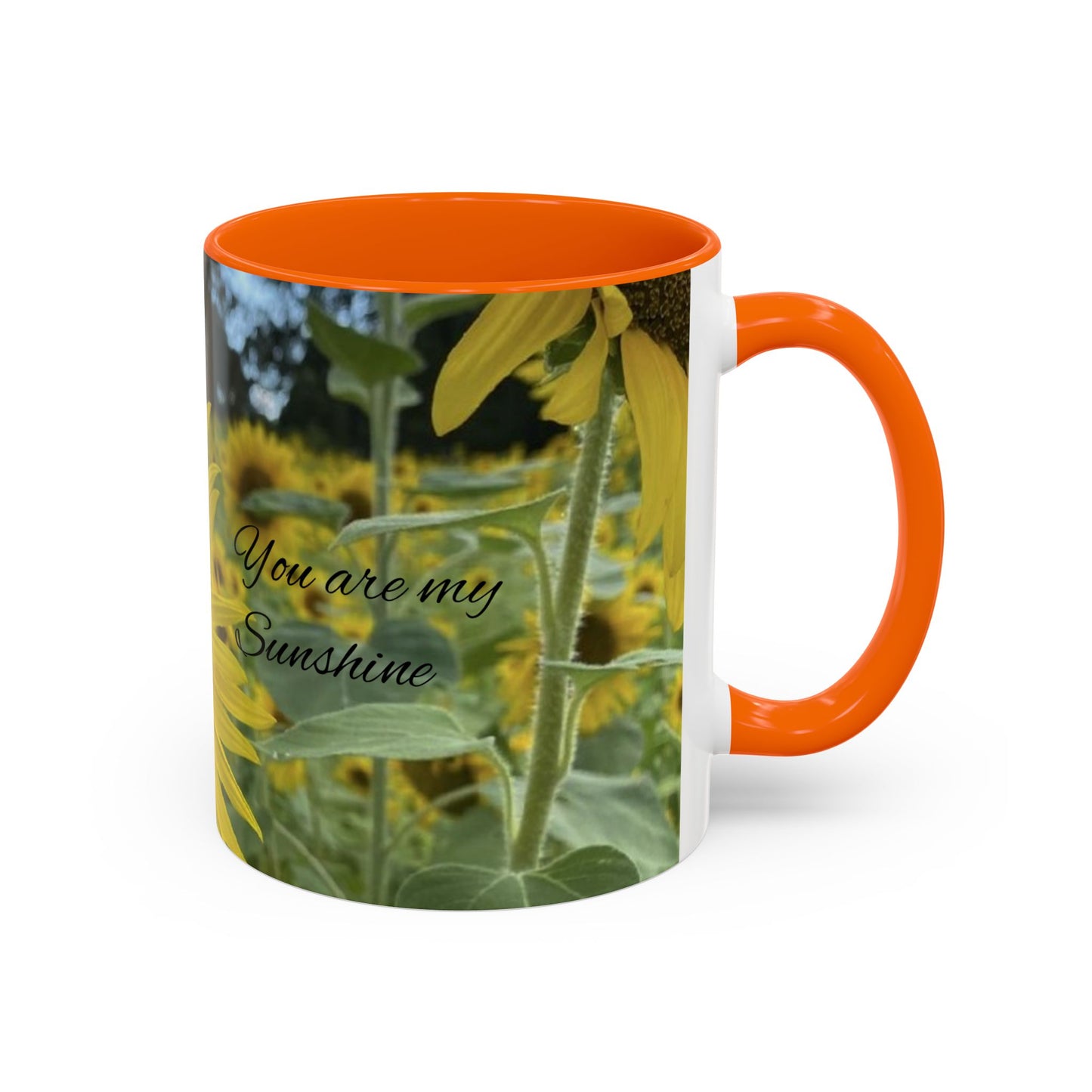 Sunflower Accent Coffee Mug - You Are My Sunshine, Gift for Flower Lovers, Coffee Lovers, Home Decor, Inspirational Mug, Floral Gifts