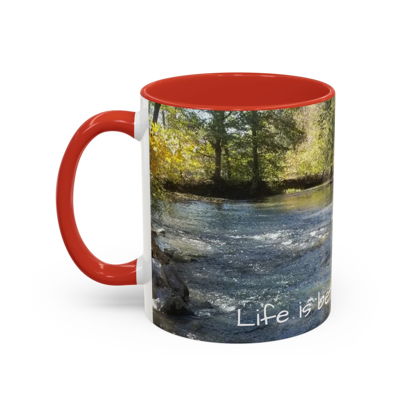 Nature-Inspired Accent Coffee Mug, Perfect for Outdoor Lovers, Gifts for Nature Enthusiasts, Afternoon Coffee, Camping Mug, Scenic Drinkware
