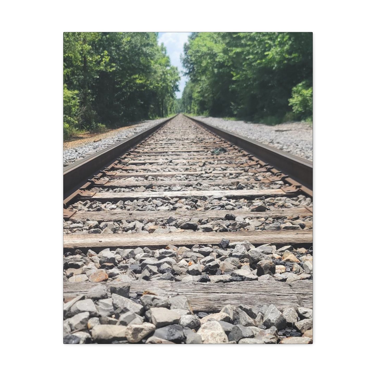 Tranquil Railway Matte Canvas Art, Perfect Gift for Nature Lovers, Home Decor, Wall Art, Inspirational Artwork, Train Track Design