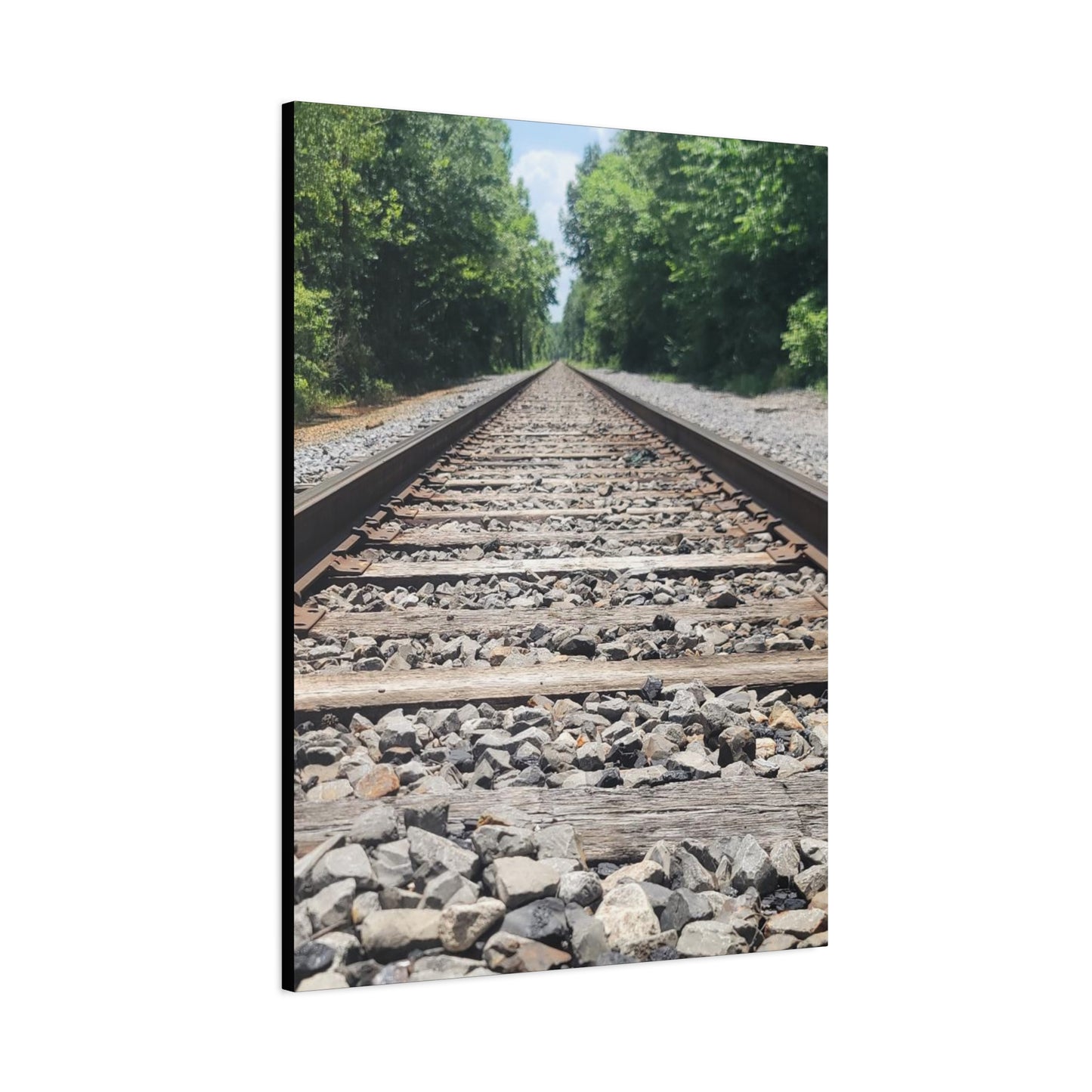 Tranquil Railway Matte Canvas Art, Perfect Gift for Nature Lovers, Home Decor, Wall Art, Inspirational Artwork, Train Track Design