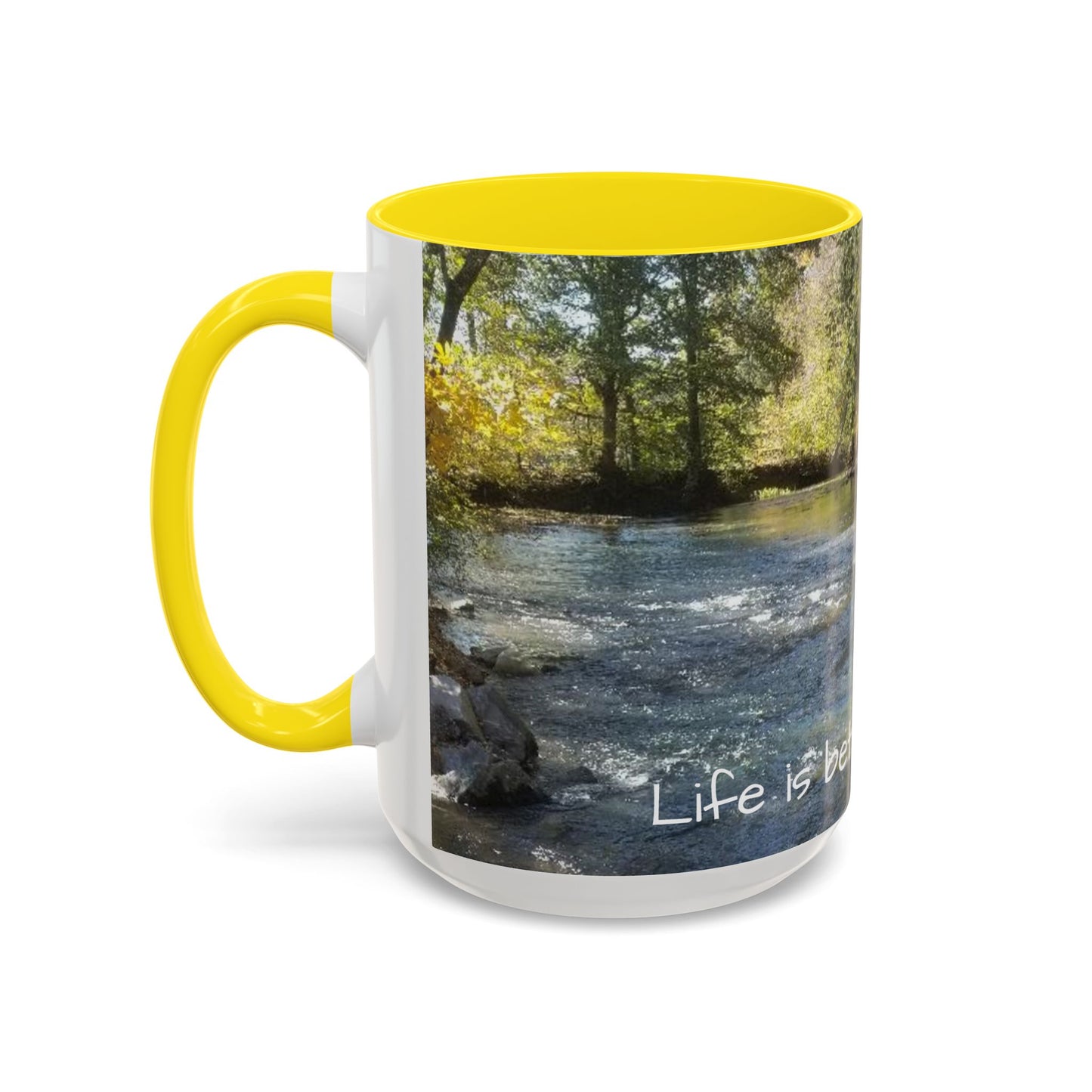 Nature-Inspired Accent Coffee Mug, Perfect for Outdoor Lovers, Gifts for Nature Enthusiasts, Afternoon Coffee, Camping Mug, Scenic Drinkware