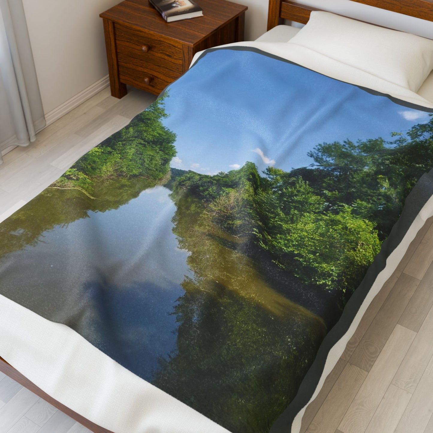 Nature-Inspired Velveteen Plush Blanket - Cozy Home Decor, Soft Gift, Outdoor Enthusiast, Meditation, Nature Lover, Relaxation