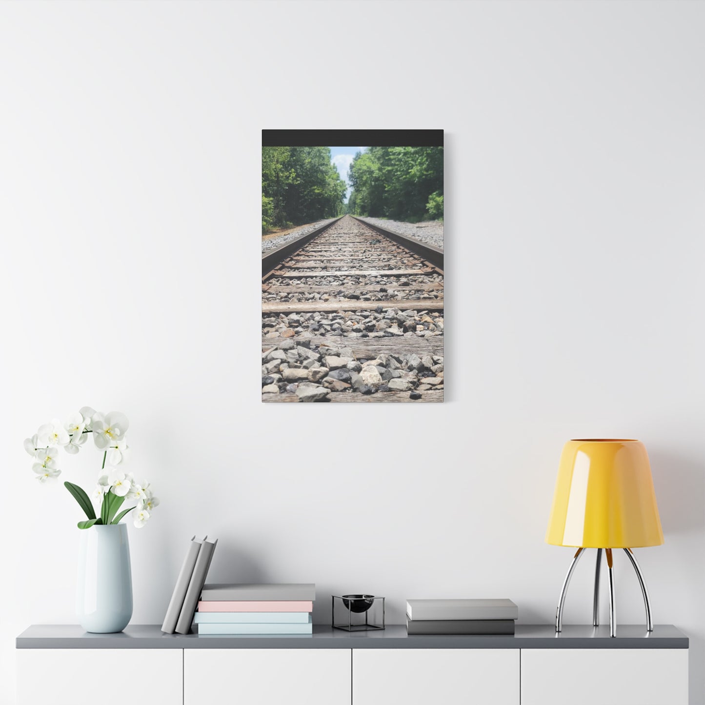 Tranquil Railway Matte Canvas Art, Perfect Gift for Nature Lovers, Home Decor, Wall Art, Inspirational Artwork, Train Track Design