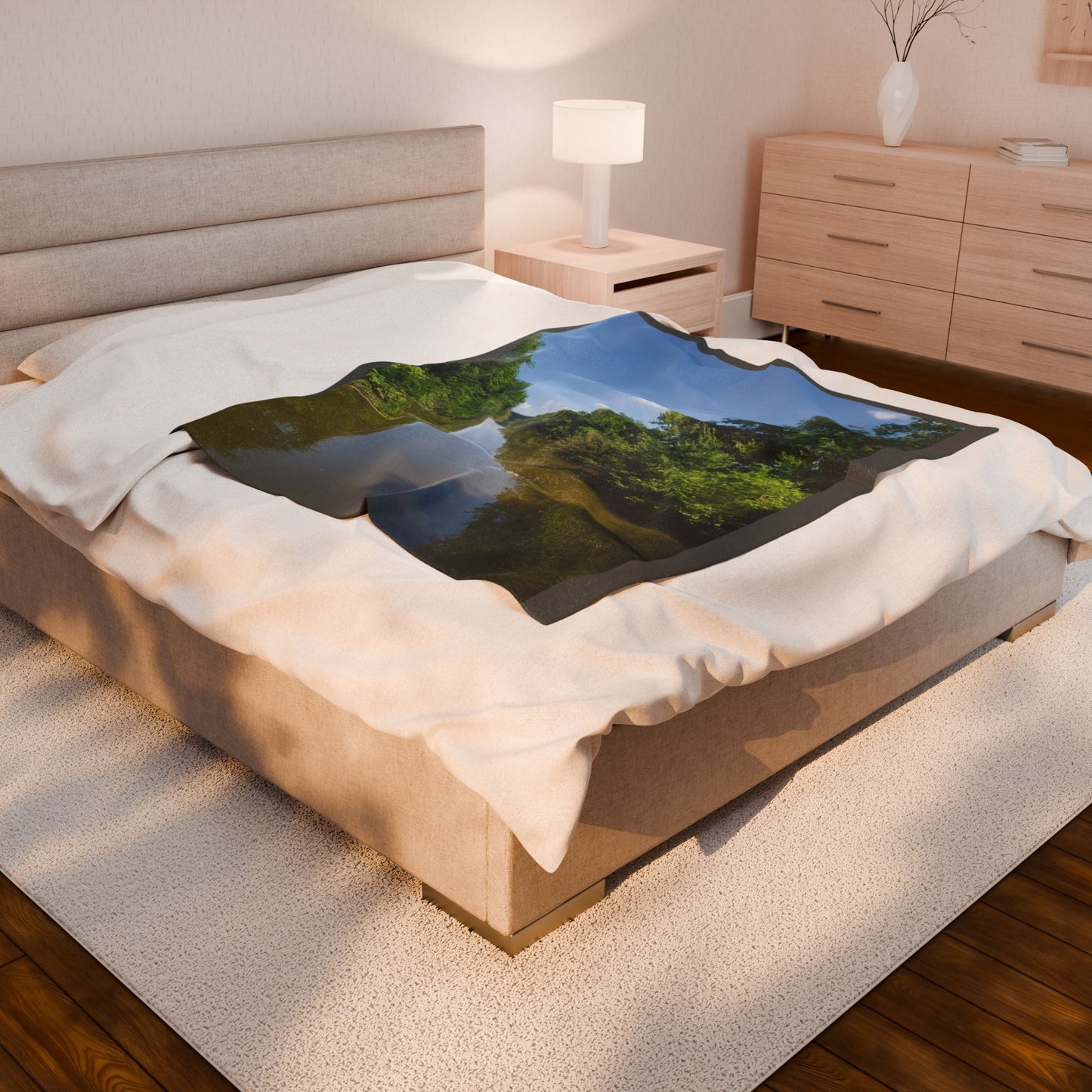 Nature-Inspired Velveteen Plush Blanket - Cozy Home Decor, Soft Gift, Outdoor Enthusiast, Meditation, Nature Lover, Relaxation