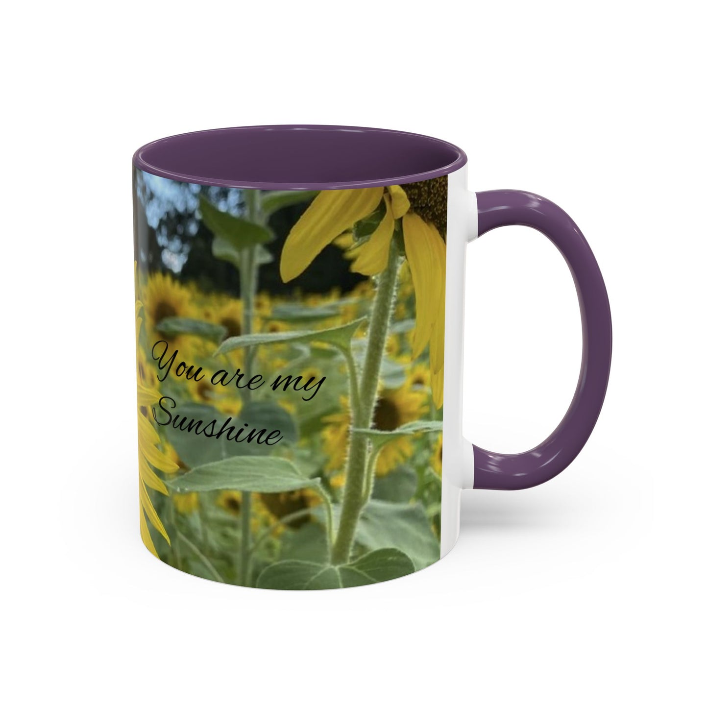 Sunflower Accent Coffee Mug - You Are My Sunshine, Gift for Flower Lovers, Coffee Lovers, Home Decor, Inspirational Mug, Floral Gifts