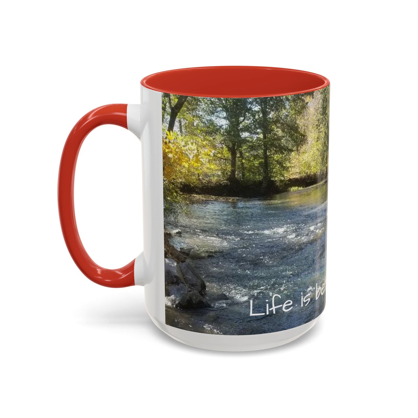 Nature-Inspired Accent Coffee Mug, Perfect for Outdoor Lovers, Gifts for Nature Enthusiasts, Afternoon Coffee, Camping Mug, Scenic Drinkware