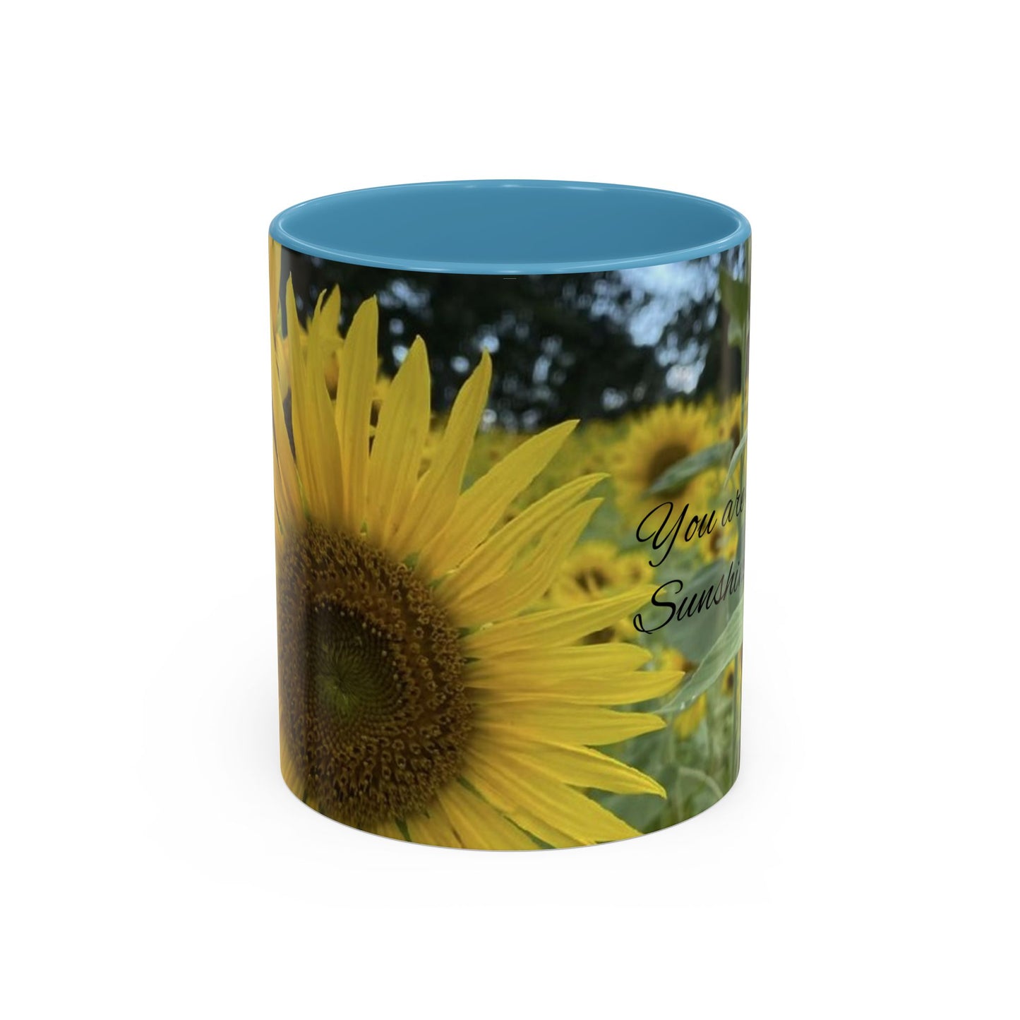 Sunflower Accent Coffee Mug - You Are My Sunshine, Gift for Flower Lovers, Coffee Lovers, Home Decor, Inspirational Mug, Floral Gifts