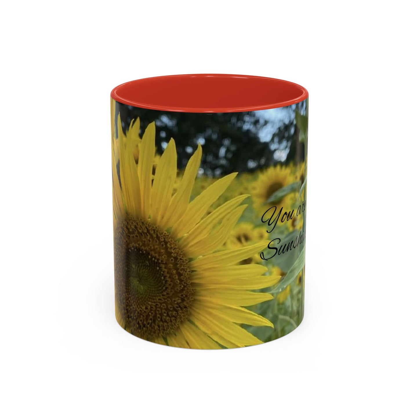 Sunflower Accent Coffee Mug - You Are My Sunshine, Gift for Flower Lovers, Coffee Lovers, Home Decor, Inspirational Mug, Floral Gifts