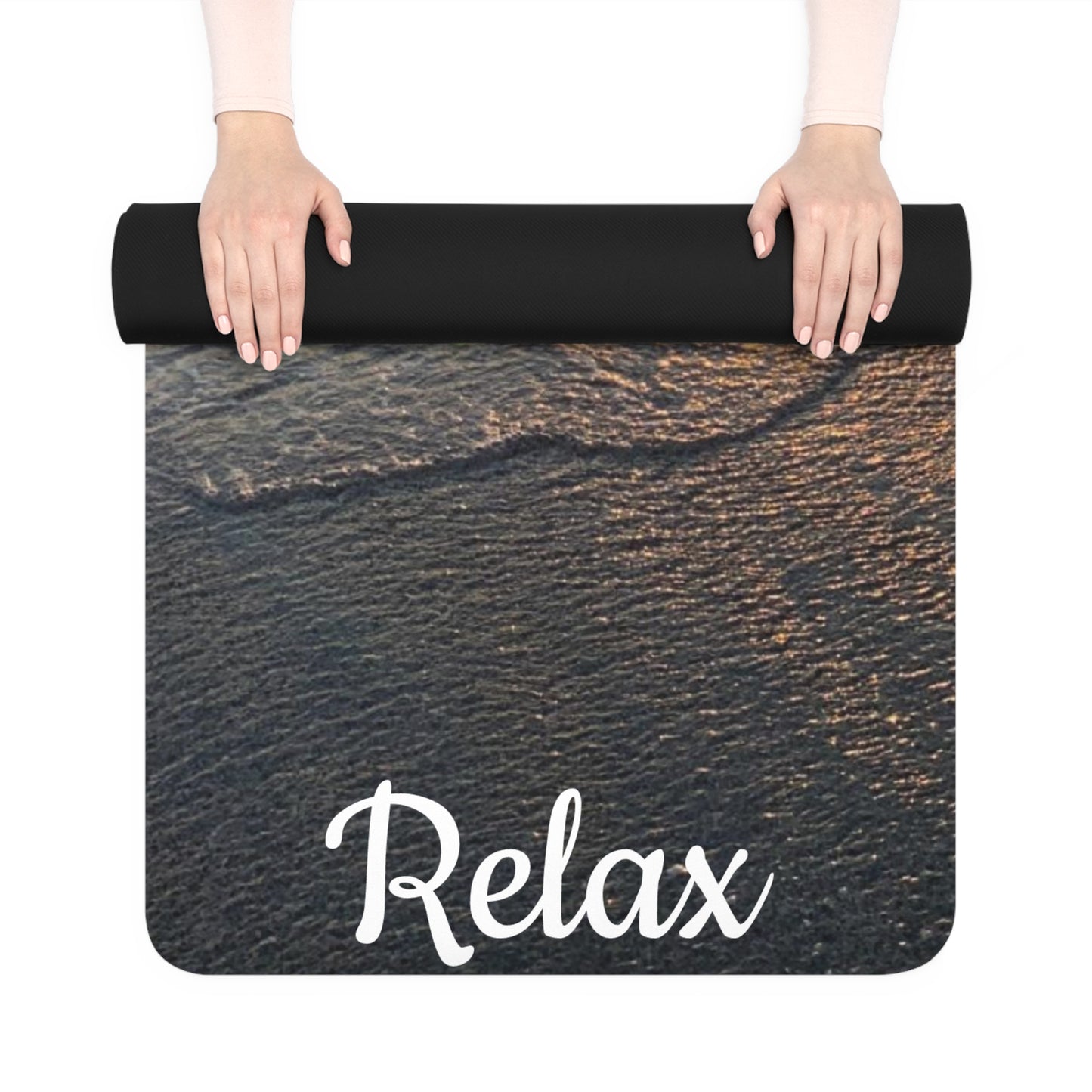 Relaxing Rubber Yoga Mat for Home & Studio, Eco-Friendly Exercise Mat, Perfect Gift for Yoga Lovers, Meditation, Pilates, Beach Vibes