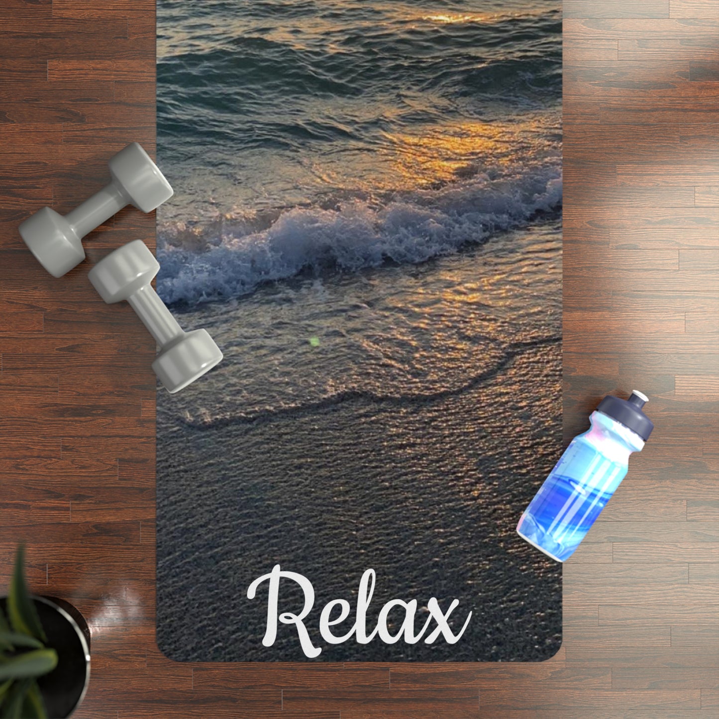 Relaxing Rubber Yoga Mat for Home & Studio, Eco-Friendly Exercise Mat, Perfect Gift for Yoga Lovers, Meditation, Pilates, Beach Vibes