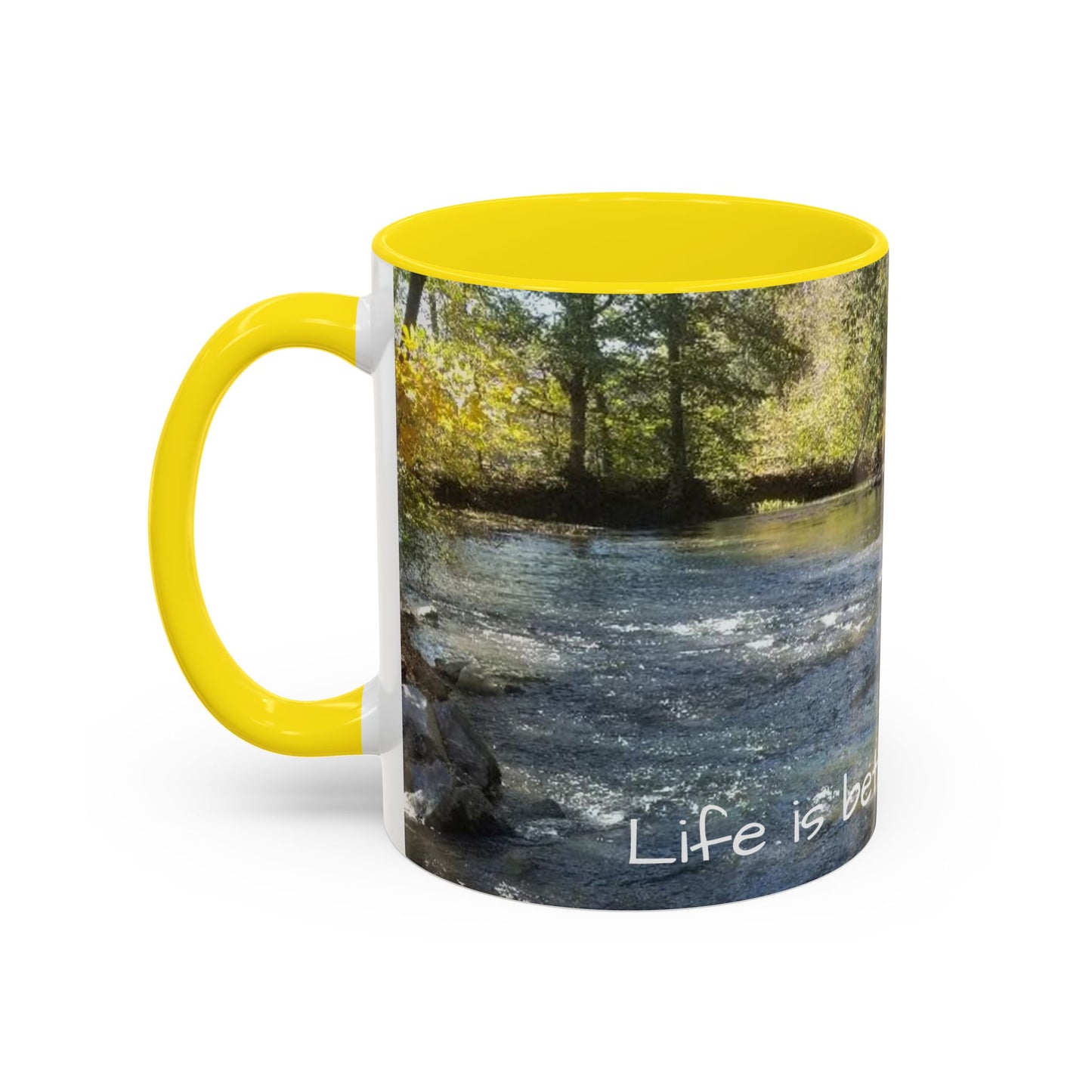 Nature-Inspired Accent Coffee Mug, Perfect for Outdoor Lovers, Gifts for Nature Enthusiasts, Afternoon Coffee, Camping Mug, Scenic Drinkware