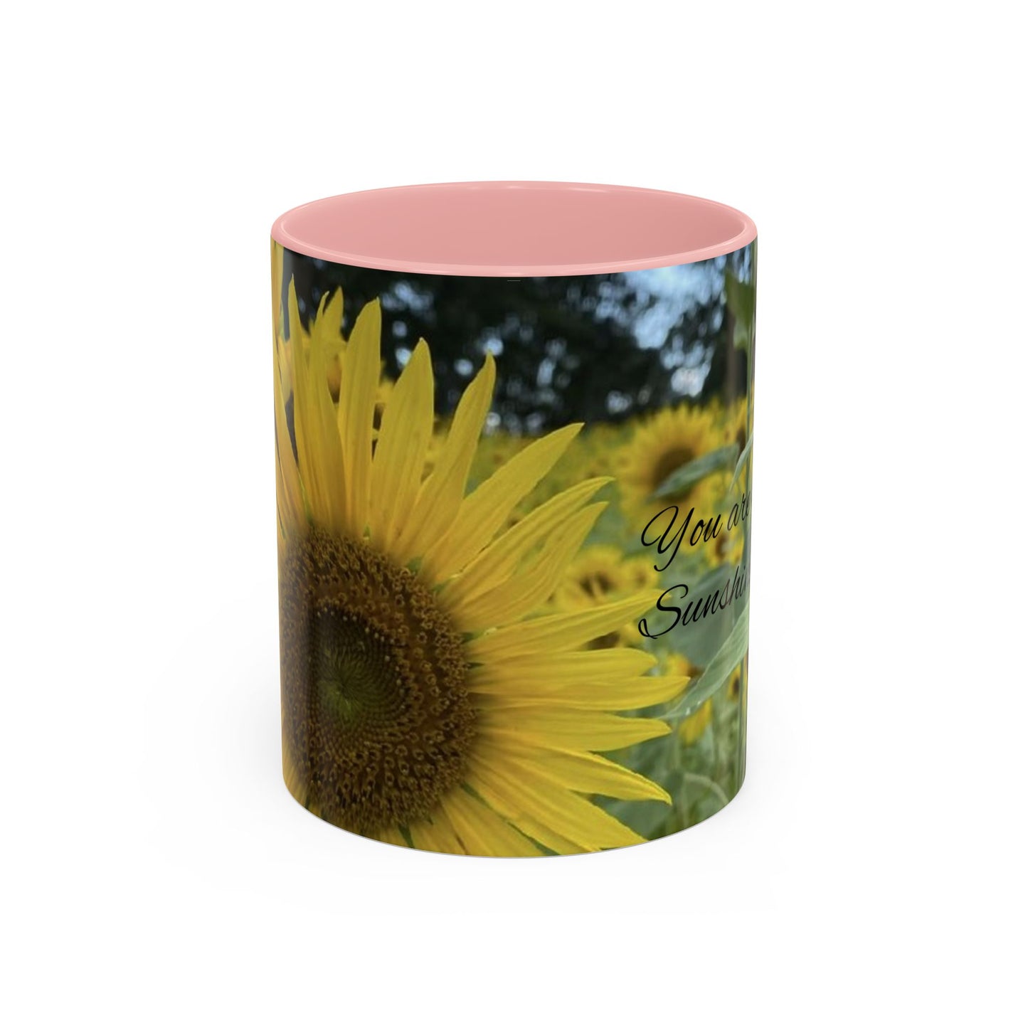 Sunflower Accent Coffee Mug - You Are My Sunshine, Gift for Flower Lovers, Coffee Lovers, Home Decor, Inspirational Mug, Floral Gifts