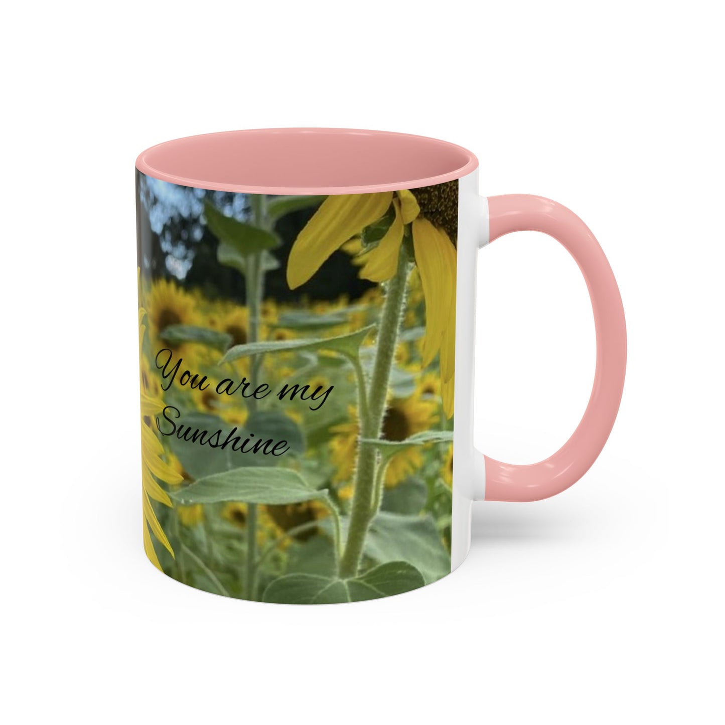 Sunflower Accent Coffee Mug - You Are My Sunshine, Gift for Flower Lovers, Coffee Lovers, Home Decor, Inspirational Mug, Floral Gifts