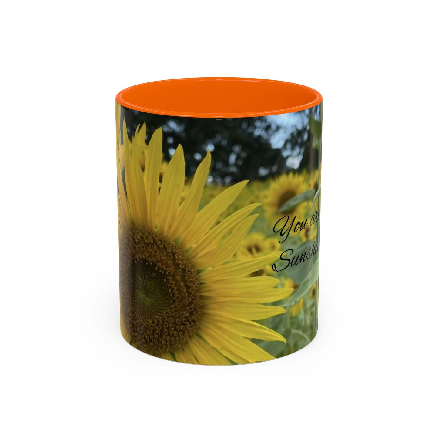 Sunflower Accent Coffee Mug - You Are My Sunshine, Gift for Flower Lovers, Coffee Lovers, Home Decor, Inspirational Mug, Floral Gifts