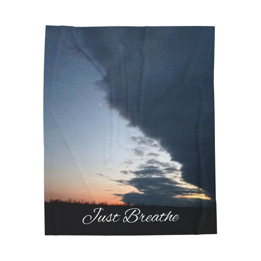 Cozy Sunset Velveteen Plush Blanket for Home Decor, Gifts, Cozy Nights, Meditation, Beach Days