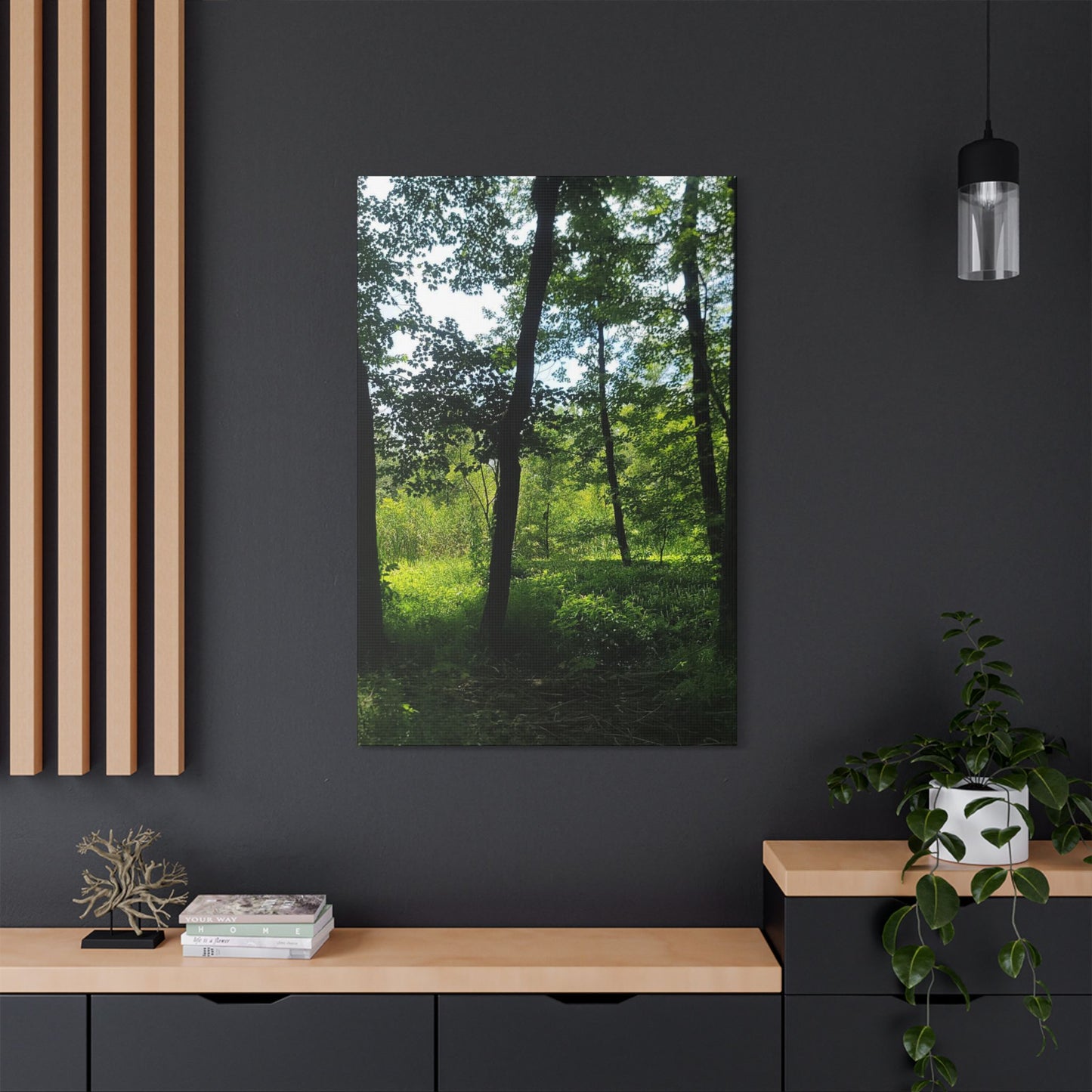 Scenic Canvas Wall Art - Nature-Inspired Home Decor, Forest Scene, Wall Hanging, Gift for Nature Lovers, Greenery Print