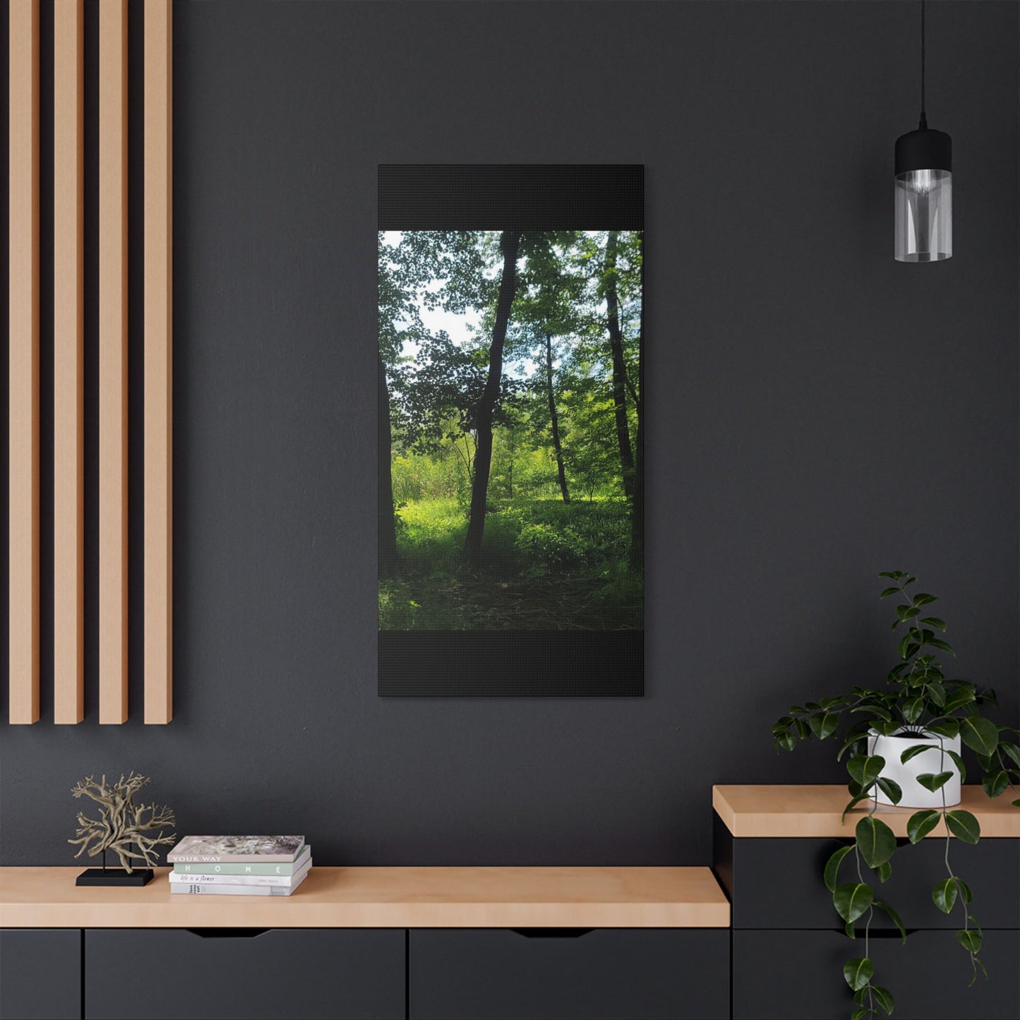 Scenic Canvas Wall Art - Nature-Inspired Home Decor, Forest Scene, Wall Hanging, Gift for Nature Lovers, Greenery Print