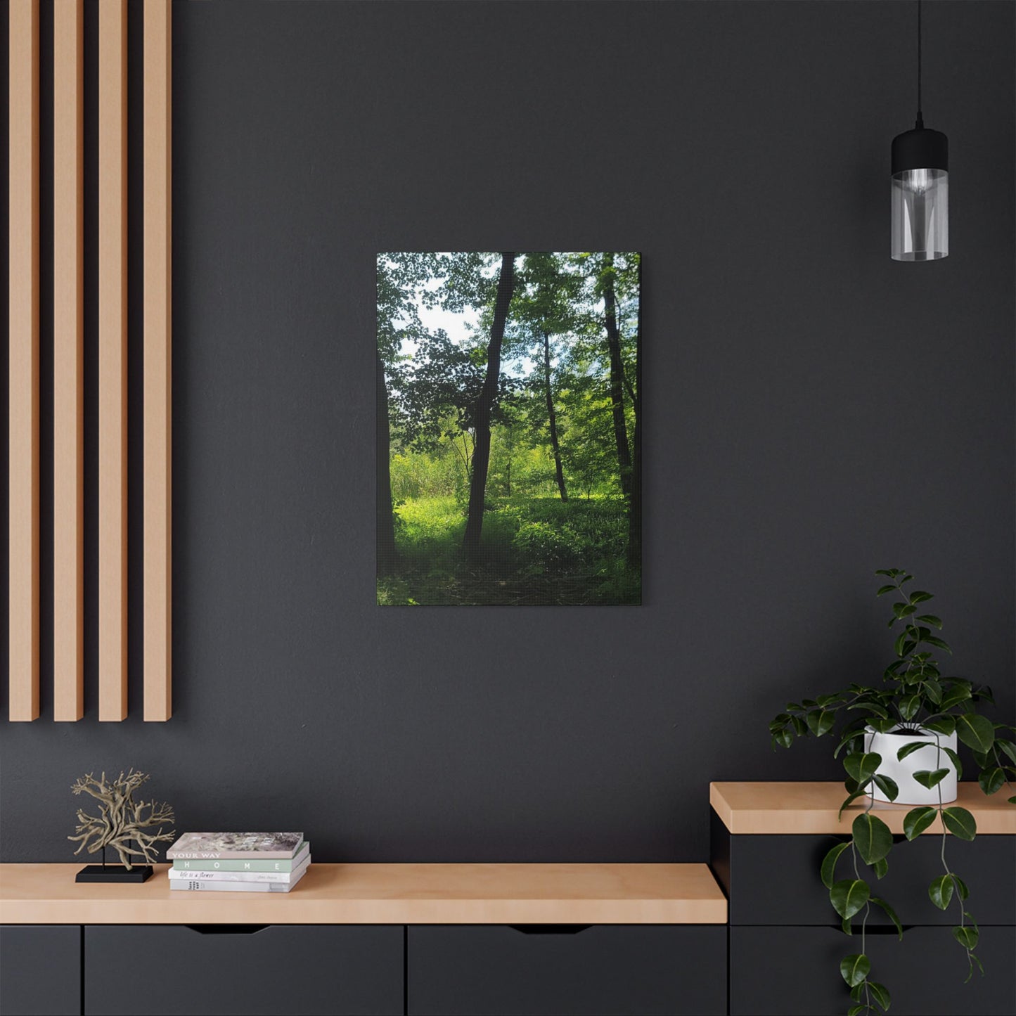 Scenic Canvas Wall Art - Nature-Inspired Home Decor, Forest Scene, Wall Hanging, Gift for Nature Lovers, Greenery Print