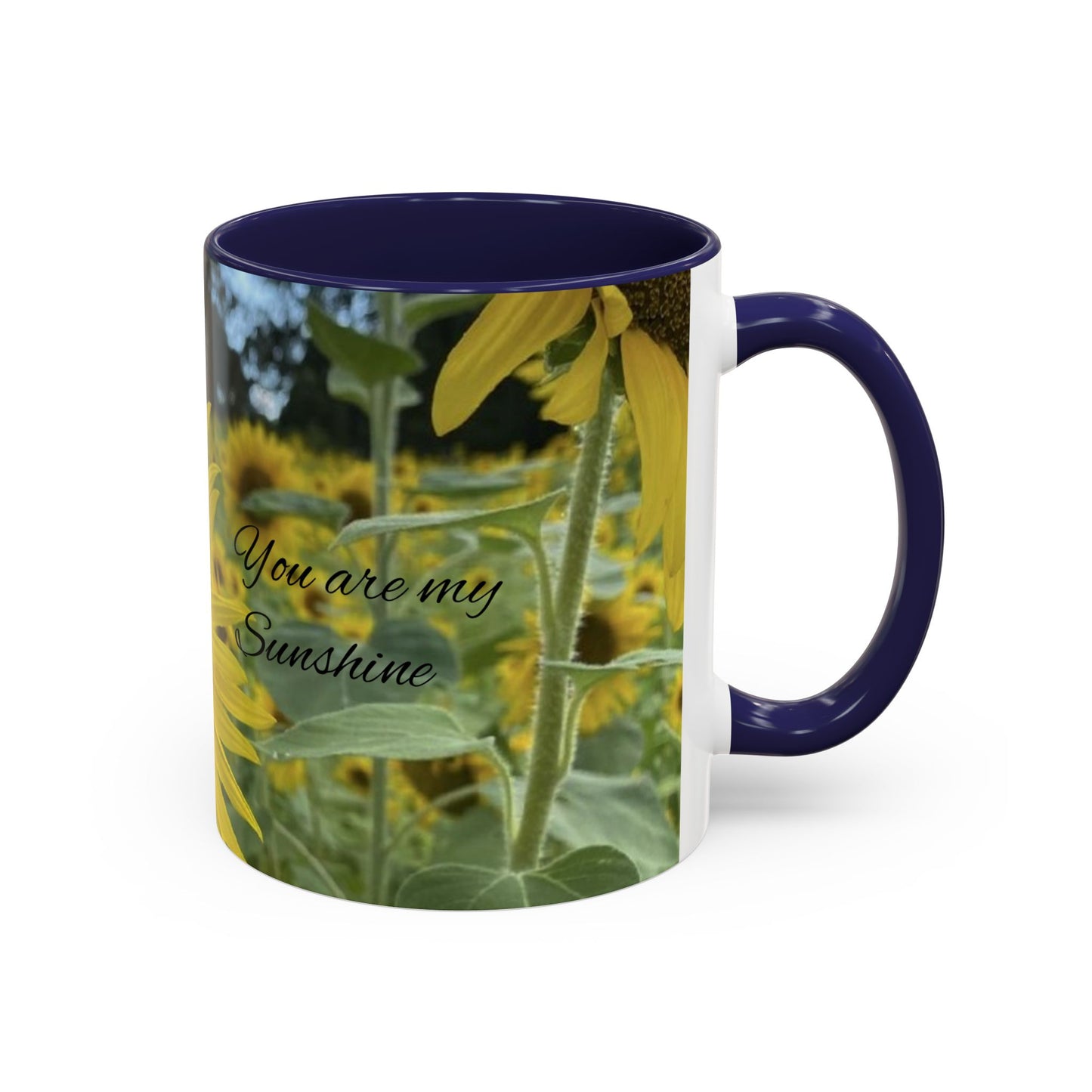 Sunflower Accent Coffee Mug - You Are My Sunshine, Gift for Flower Lovers, Coffee Lovers, Home Decor, Inspirational Mug, Floral Gifts
