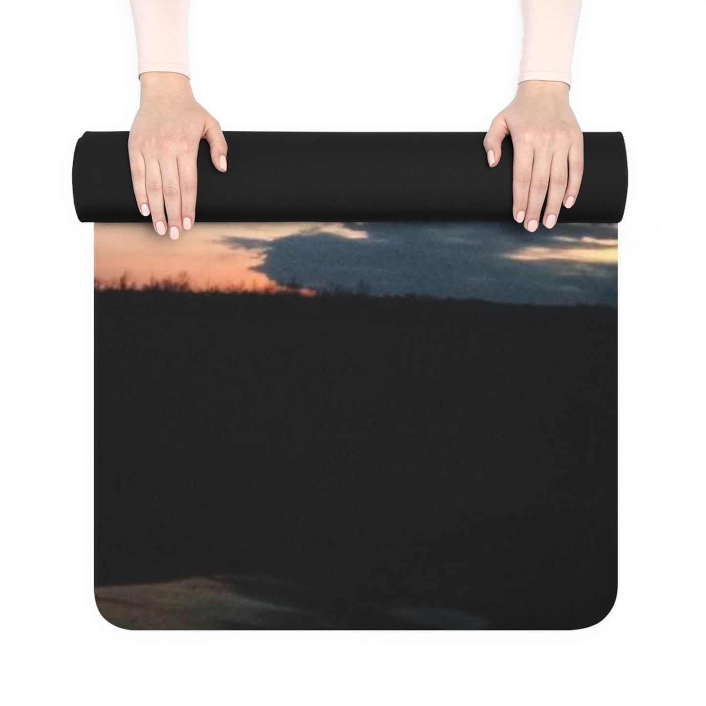 Sunset Relax Rubber Yoga Mat, Non-Slip Fitness Mat, Exercise Mat, Yoga Accessories, Mindfulness Gift, Home Workout Equipment