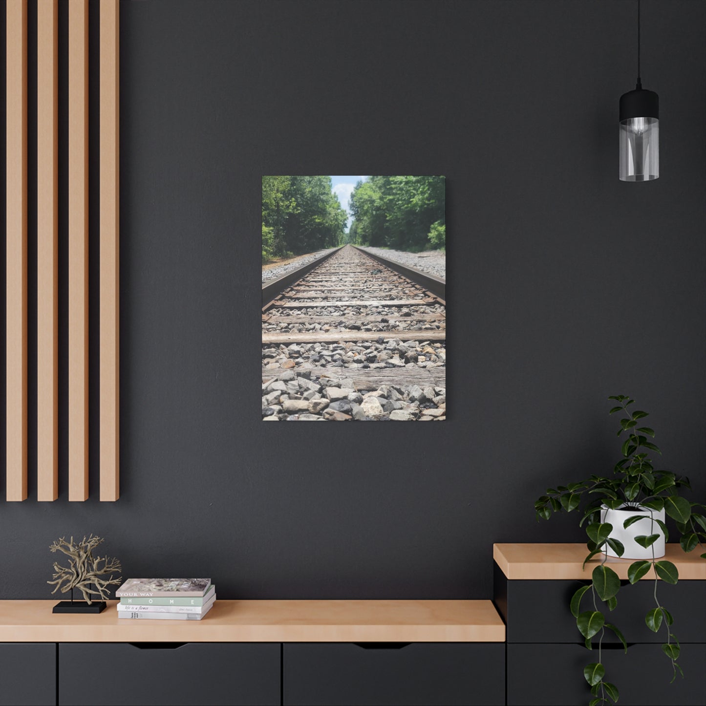 Tranquil Railway Matte Canvas Art, Perfect Gift for Nature Lovers, Home Decor, Wall Art, Inspirational Artwork, Train Track Design