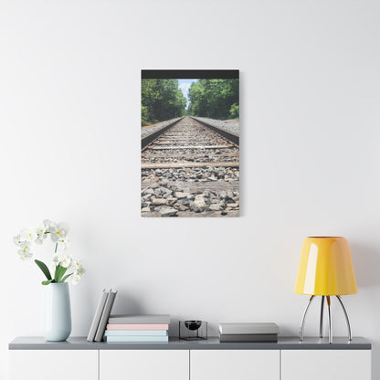 Tranquil Railway Matte Canvas Art, Perfect Gift for Nature Lovers, Home Decor, Wall Art, Inspirational Artwork, Train Track Design