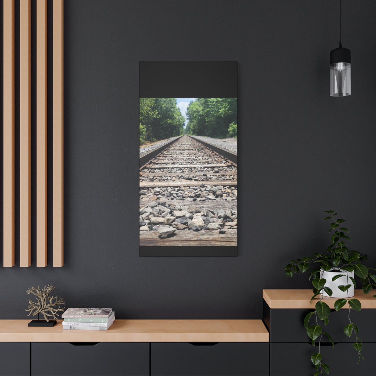 Tranquil Railway Matte Canvas Art, Perfect Gift for Nature Lovers, Home Decor, Wall Art, Inspirational Artwork, Train Track Design