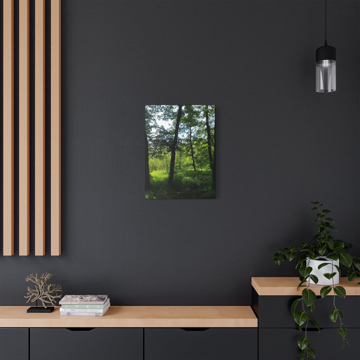 Scenic Canvas Wall Art - Nature-Inspired Home Decor, Forest Scene, Wall Hanging, Gift for Nature Lovers, Greenery Print