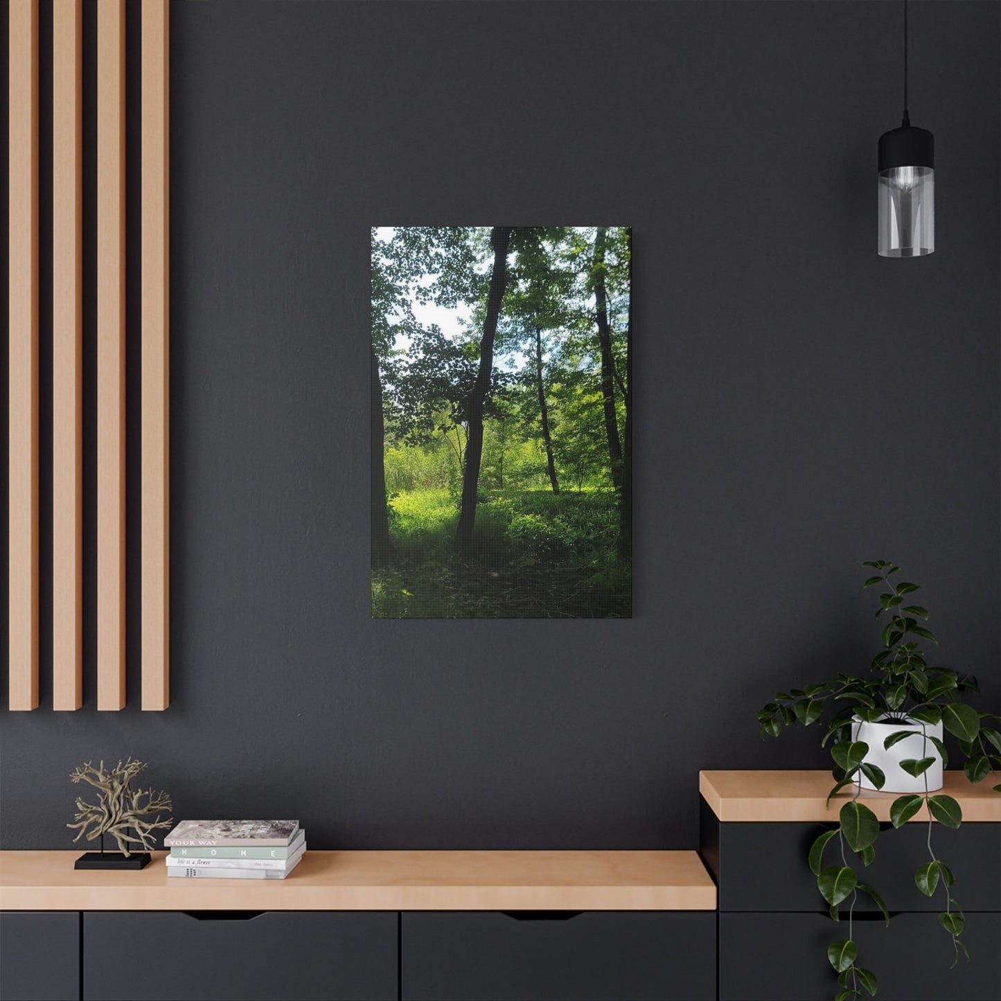 Scenic Canvas Wall Art - Nature-Inspired Home Decor, Forest Scene, Wall Hanging, Gift for Nature Lovers, Greenery Print