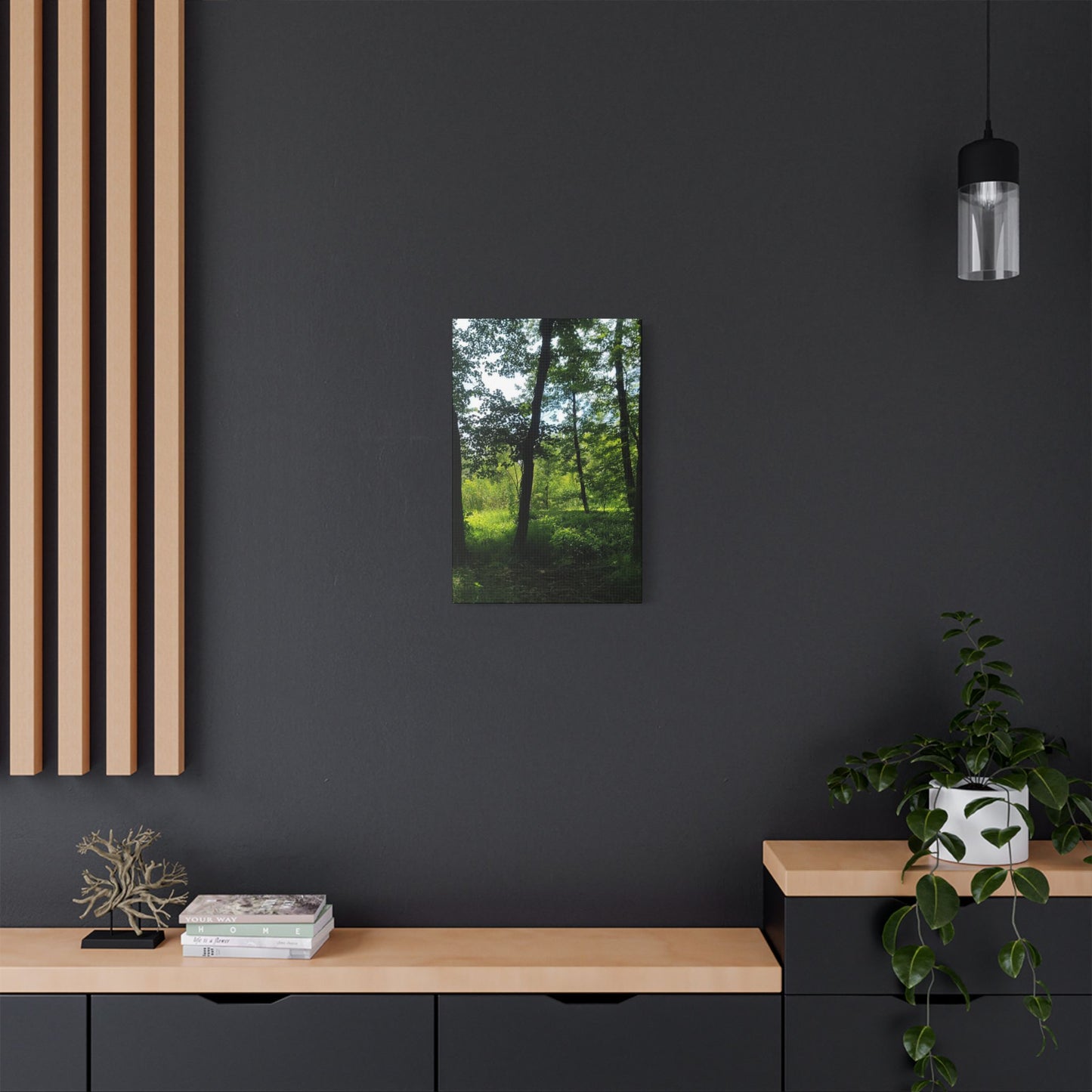 Scenic Canvas Wall Art - Nature-Inspired Home Decor, Forest Scene, Wall Hanging, Gift for Nature Lovers, Greenery Print