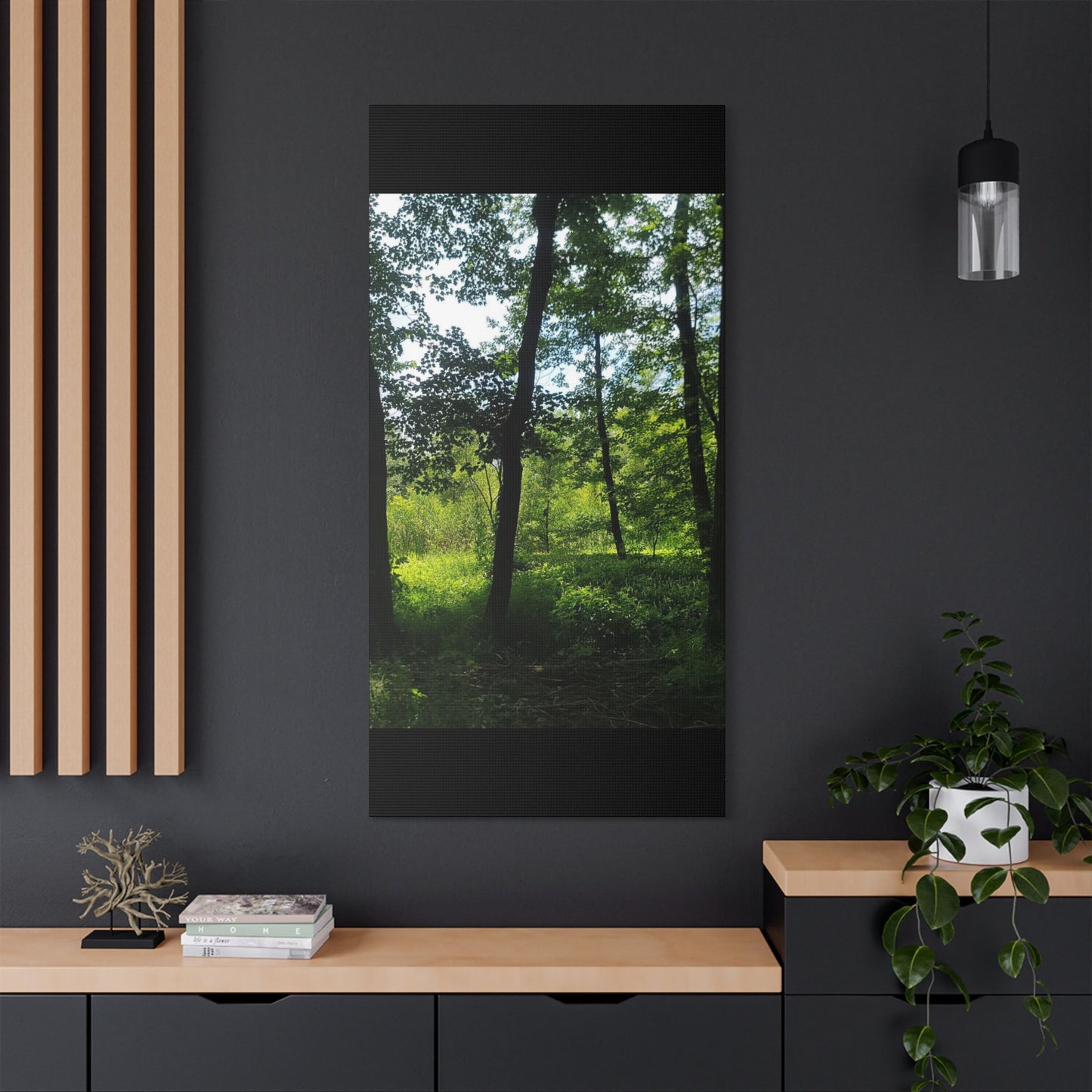 Scenic Canvas Wall Art - Nature-Inspired Home Decor, Forest Scene, Wall Hanging, Gift for Nature Lovers, Greenery Print