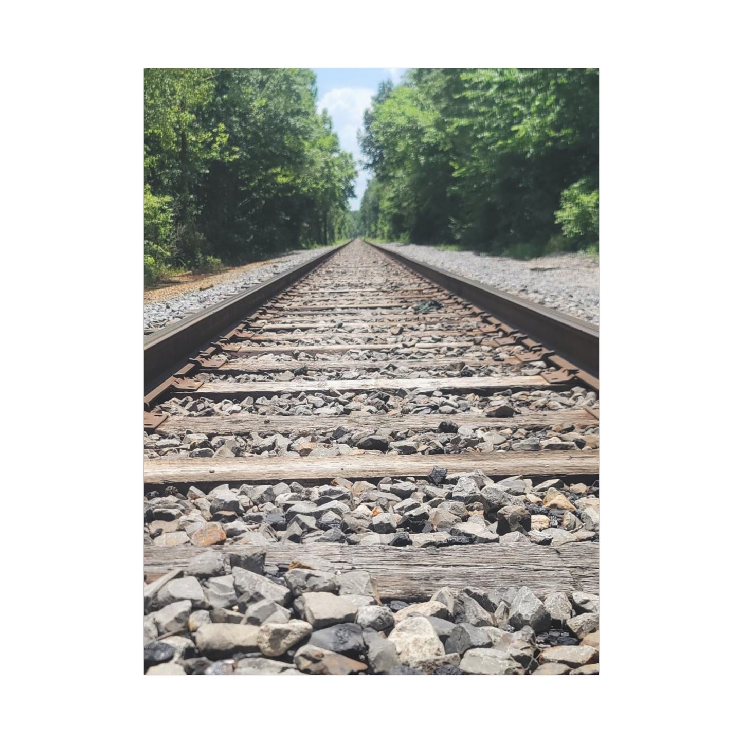 Tranquil Railway Matte Canvas Art, Perfect Gift for Nature Lovers, Home Decor, Wall Art, Inspirational Artwork, Train Track Design
