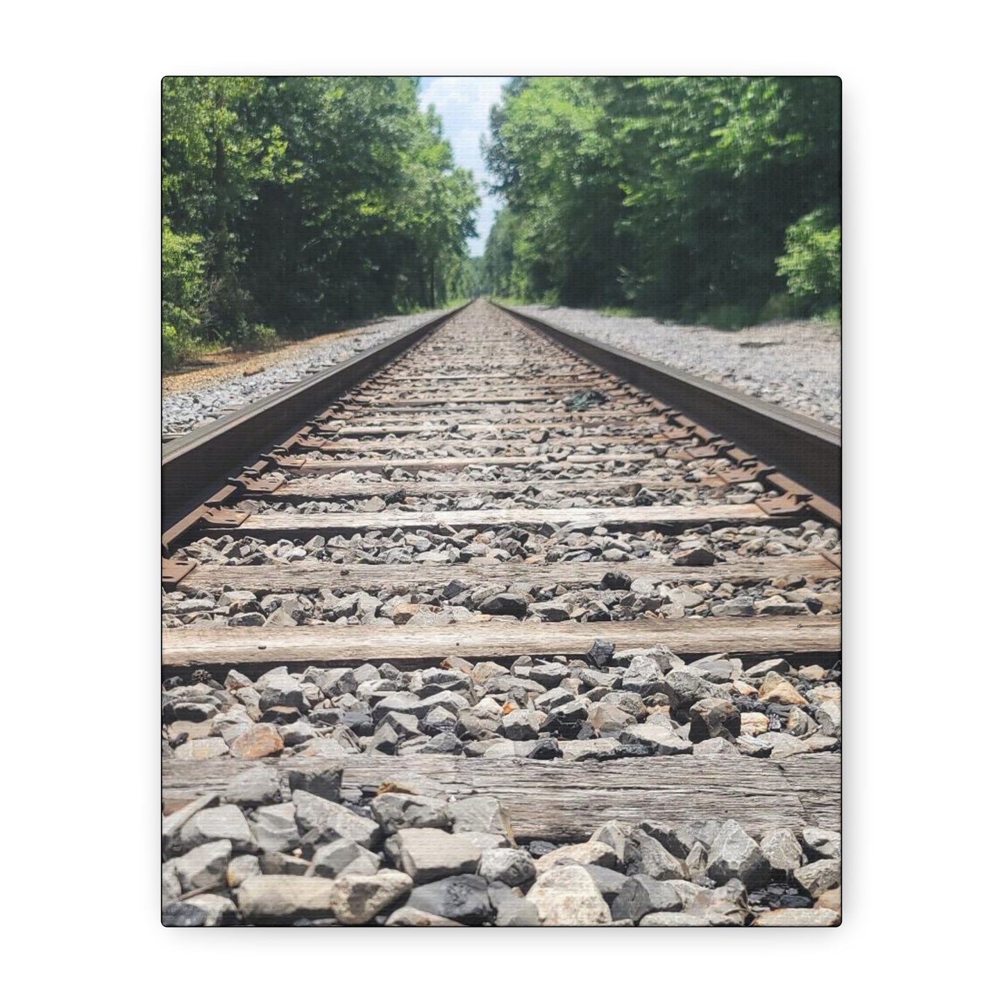 Tranquil Railway Matte Canvas Art, Perfect Gift for Nature Lovers, Home Decor, Wall Art, Inspirational Artwork, Train Track Design