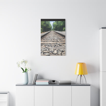 Tranquil Railway Matte Canvas Art, Perfect Gift for Nature Lovers, Home Decor, Wall Art, Inspirational Artwork, Train Track Design