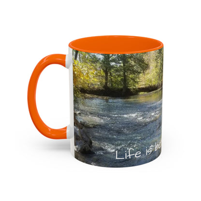 Nature-Inspired Accent Coffee Mug, Perfect for Outdoor Lovers, Gifts for Nature Enthusiasts, Afternoon Coffee, Camping Mug, Scenic Drinkware