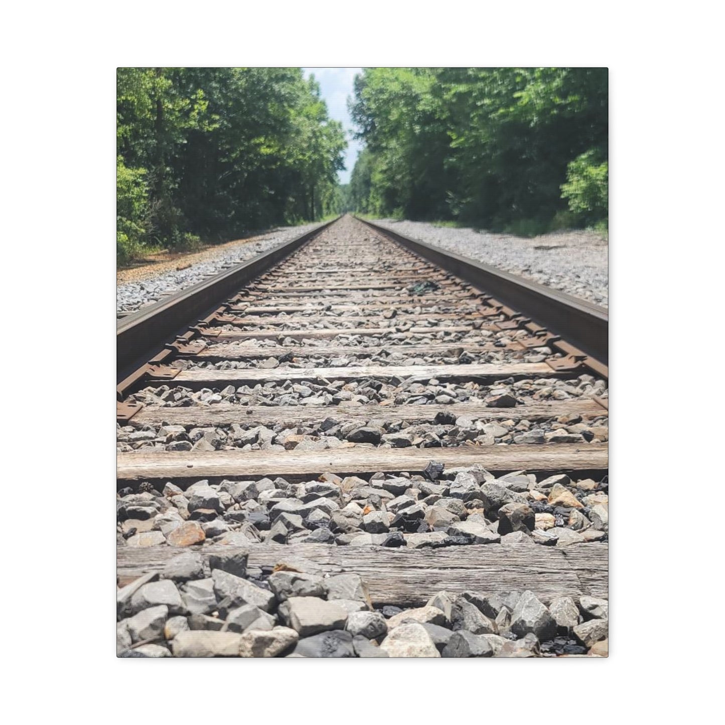 Tranquil Railway Matte Canvas Art, Perfect Gift for Nature Lovers, Home Decor, Wall Art, Inspirational Artwork, Train Track Design