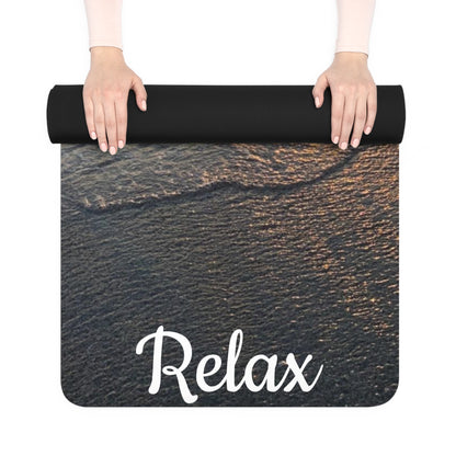 Relaxing Rubber Yoga Mat for Home & Studio, Eco-Friendly Exercise Mat, Perfect Gift for Yoga Lovers, Meditation, Pilates, Beach Vibes