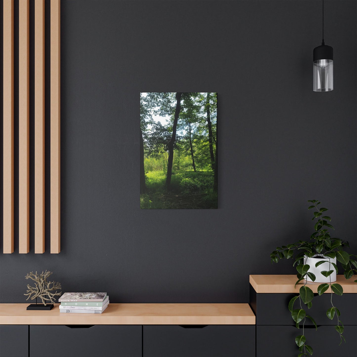 Scenic Canvas Wall Art - Nature-Inspired Home Decor, Forest Scene, Wall Hanging, Gift for Nature Lovers, Greenery Print