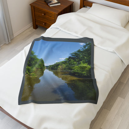 Nature-Inspired Velveteen Plush Blanket - Cozy Home Decor, Soft Gift, Outdoor Enthusiast, Meditation, Nature Lover, Relaxation