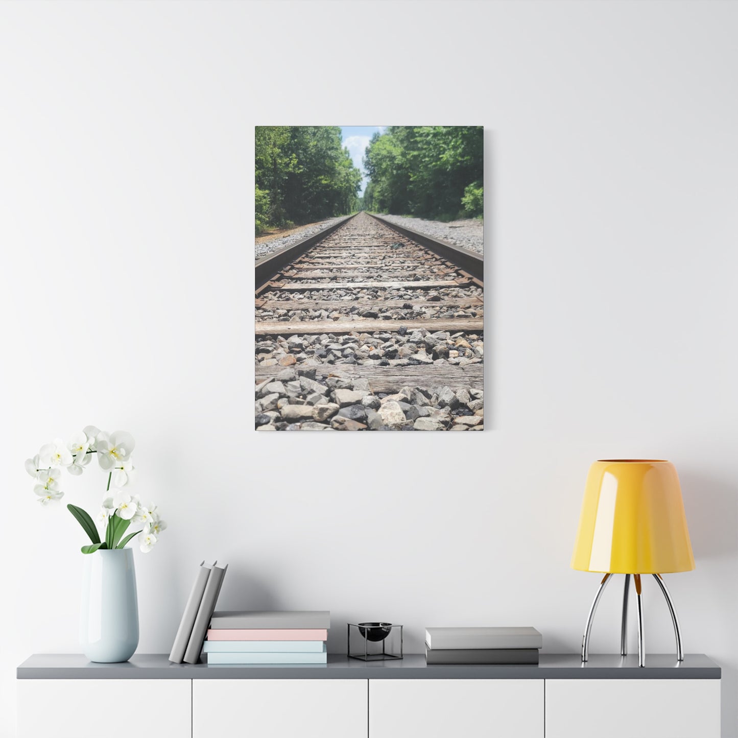 Tranquil Railway Matte Canvas Art, Perfect Gift for Nature Lovers, Home Decor, Wall Art, Inspirational Artwork, Train Track Design