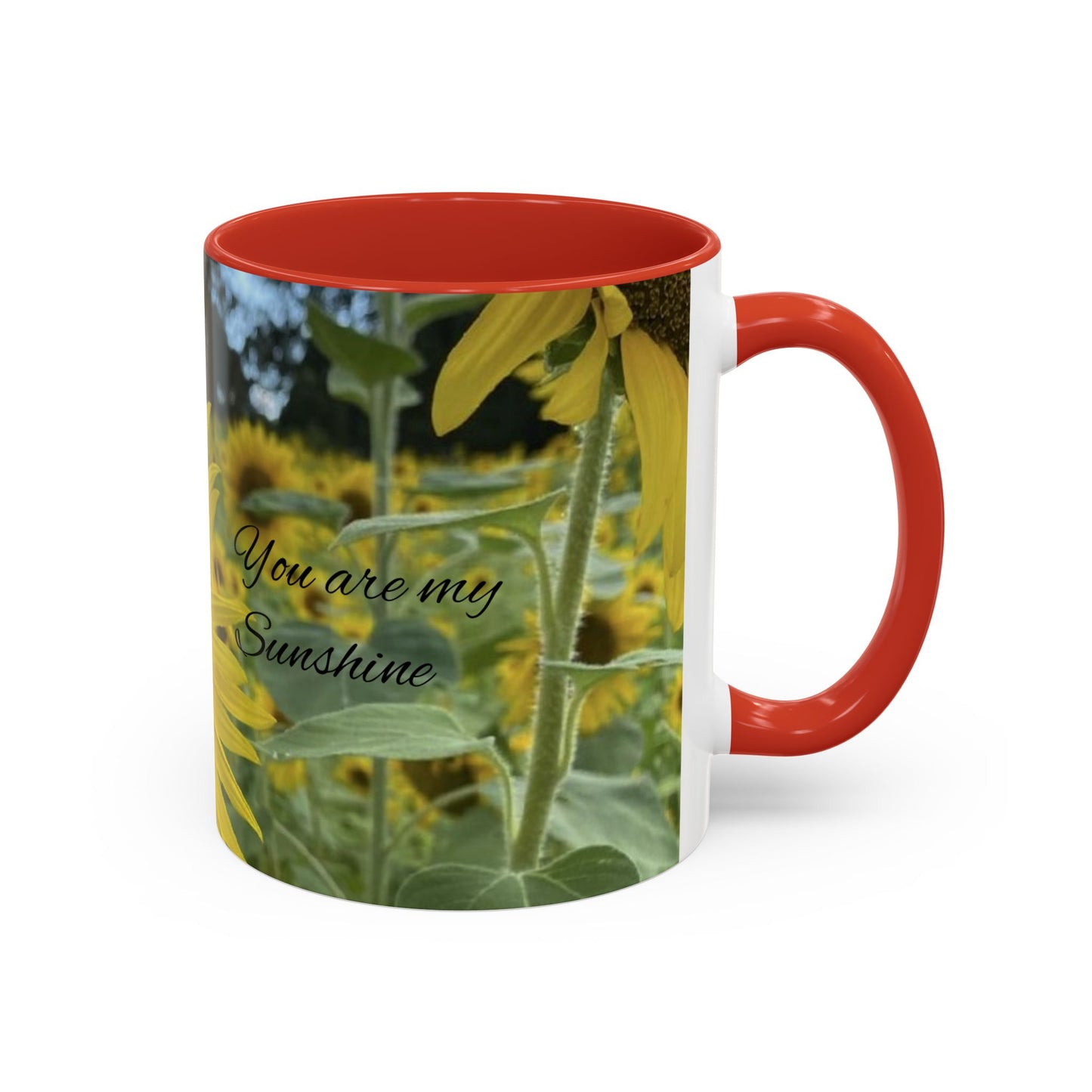 Sunflower Accent Coffee Mug - You Are My Sunshine, Gift for Flower Lovers, Coffee Lovers, Home Decor, Inspirational Mug, Floral Gifts