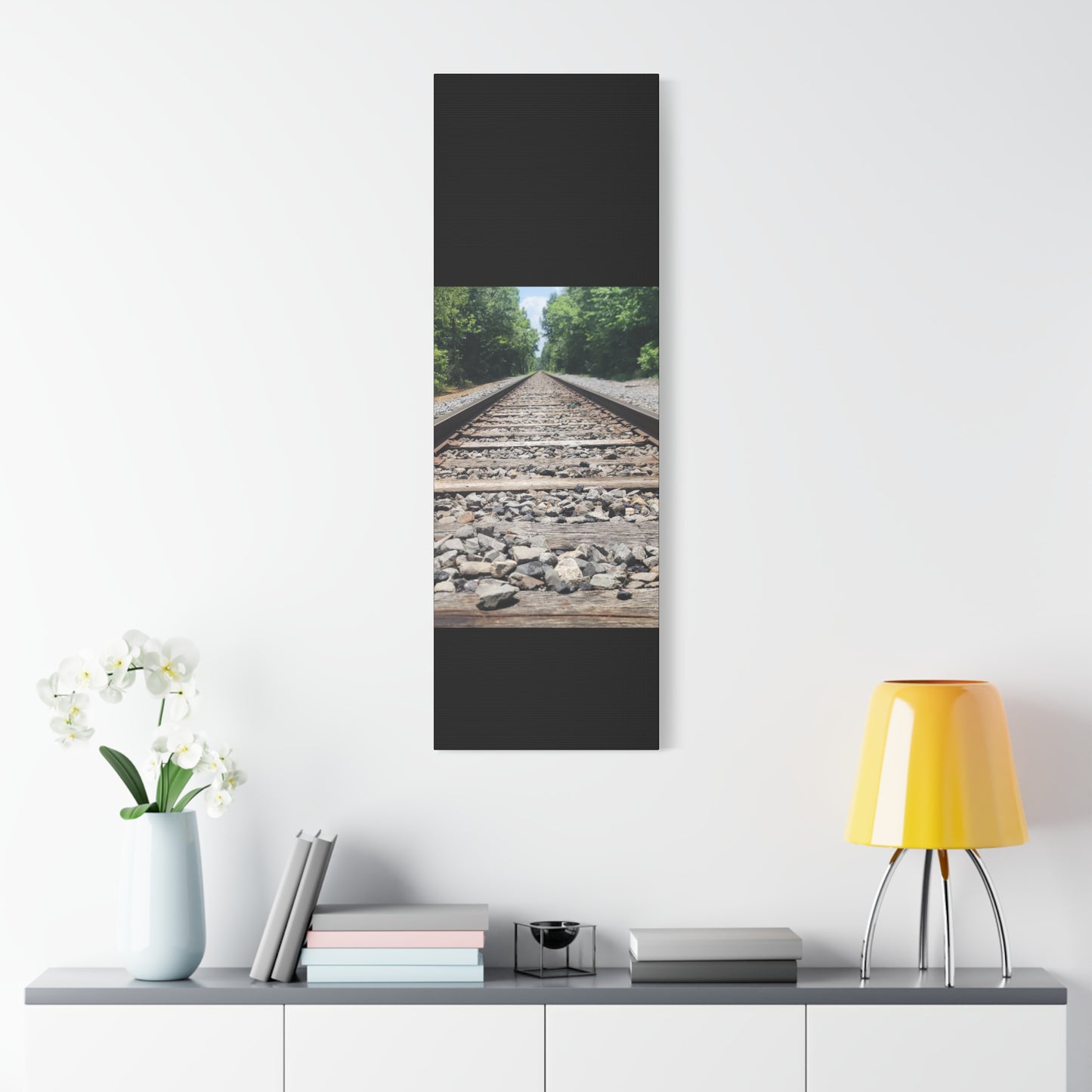 Tranquil Railway Matte Canvas Art, Perfect Gift for Nature Lovers, Home Decor, Wall Art, Inspirational Artwork, Train Track Design