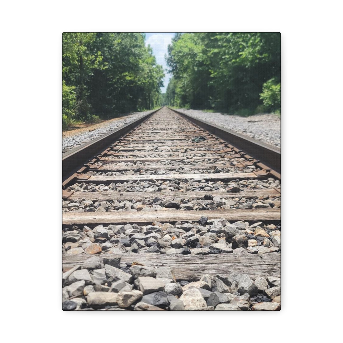 Tranquil Railway Matte Canvas Art, Perfect Gift for Nature Lovers, Home Decor, Wall Art, Inspirational Artwork, Train Track Design
