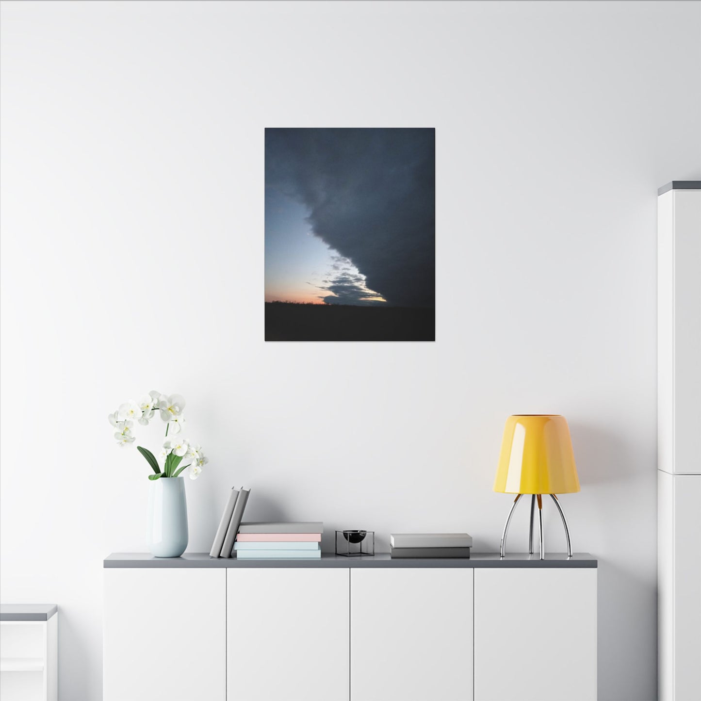 Matte Canvas Wall Art - Dramatic Storm Sky Decor, Modern Home Aesthetic, Gift for Nature Lovers, Living Room Artwork, Photography Print