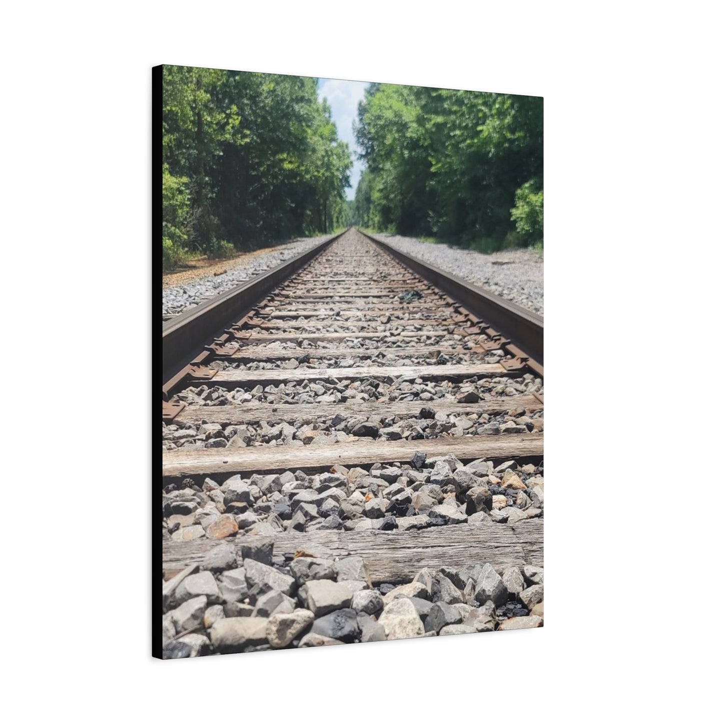 Tranquil Railway Matte Canvas Art, Perfect Gift for Nature Lovers, Home Decor, Wall Art, Inspirational Artwork, Train Track Design