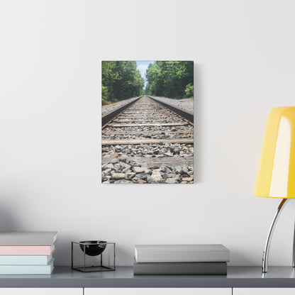 Tranquil Railway Matte Canvas Art, Perfect Gift for Nature Lovers, Home Decor, Wall Art, Inspirational Artwork, Train Track Design