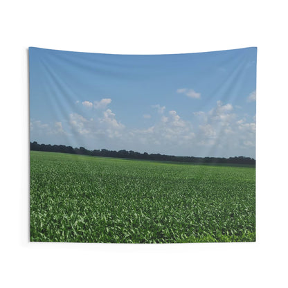Serene Farm Landscape Wall Tapestry | Boho Decor, Nature Art, Home Wall Hanging, Farmhouse Style, Gift for Nature Lovers