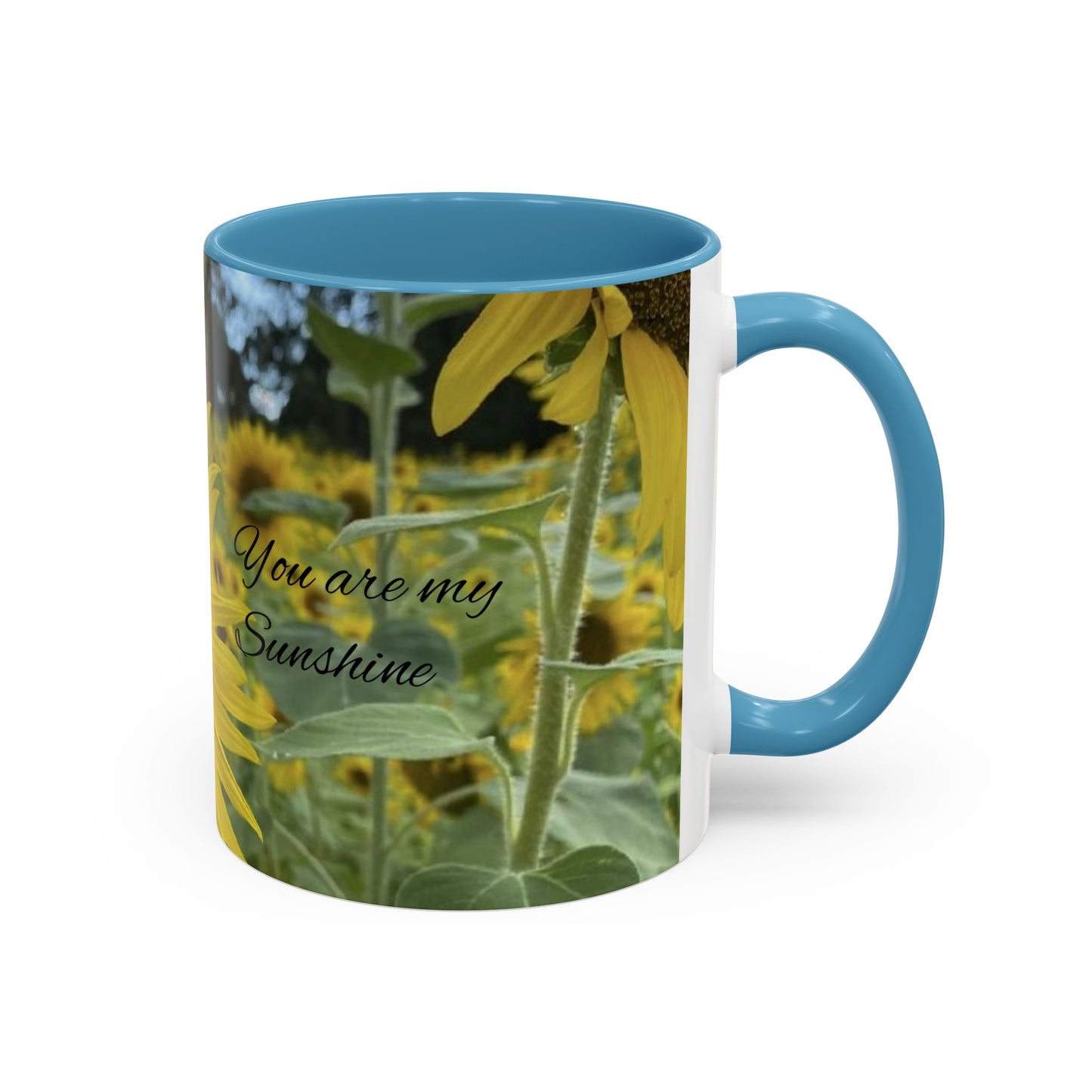 Sunflower Accent Coffee Mug - You Are My Sunshine, Gift for Flower Lovers, Coffee Lovers, Home Decor, Inspirational Mug, Floral Gifts