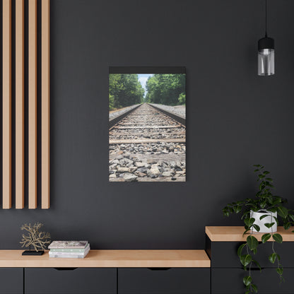 Tranquil Railway Matte Canvas Art, Perfect Gift for Nature Lovers, Home Decor, Wall Art, Inspirational Artwork, Train Track Design