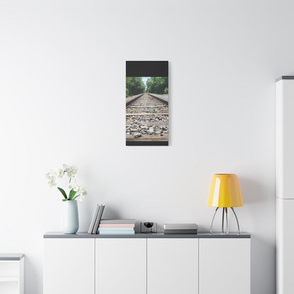 Tranquil Railway Matte Canvas Art, Perfect Gift for Nature Lovers, Home Decor, Wall Art, Inspirational Artwork, Train Track Design
